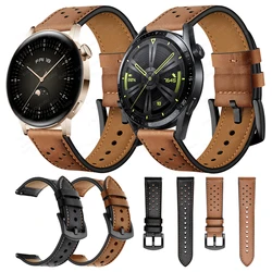 Leather Strap Compatible with HUAWEI WATCH GT 3 46mm 42mm GT3 / GT Runner / GT 2 Pro GT2 Band Wristband Watchband Brown/Black