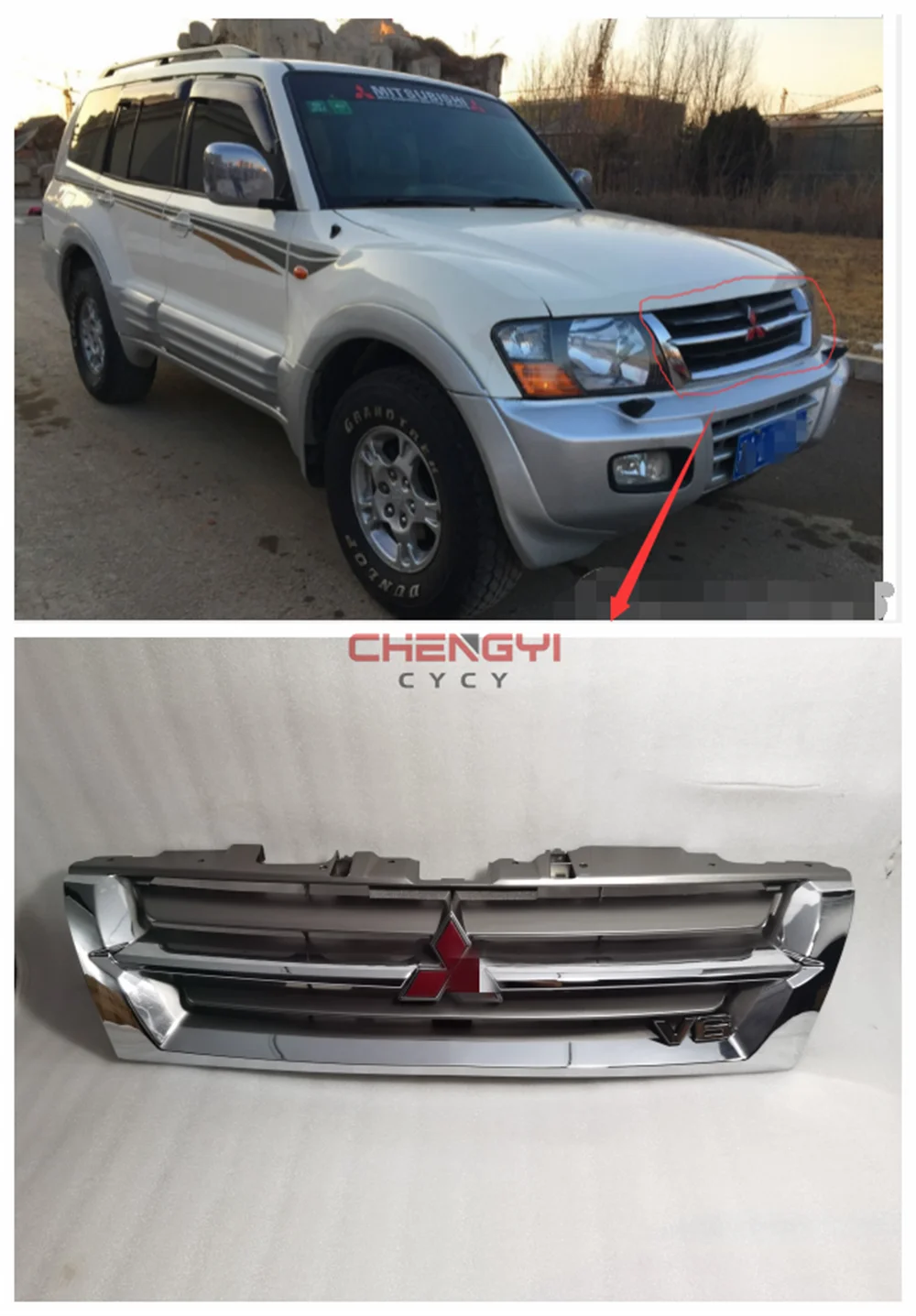 

Решетка переднего бампера для Mitsubishi PAJERO V73 V75 V77, бампер для Montero Old 2000-2002 Chrome MR387982