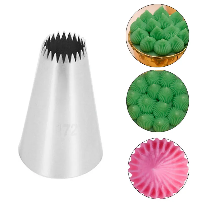 

#172 Metal Icing Piping Nozzles Baby Food Making Mold Star Pastry Cookie Mould Confectionery Ceam Nozzle Cake Decorating Tools