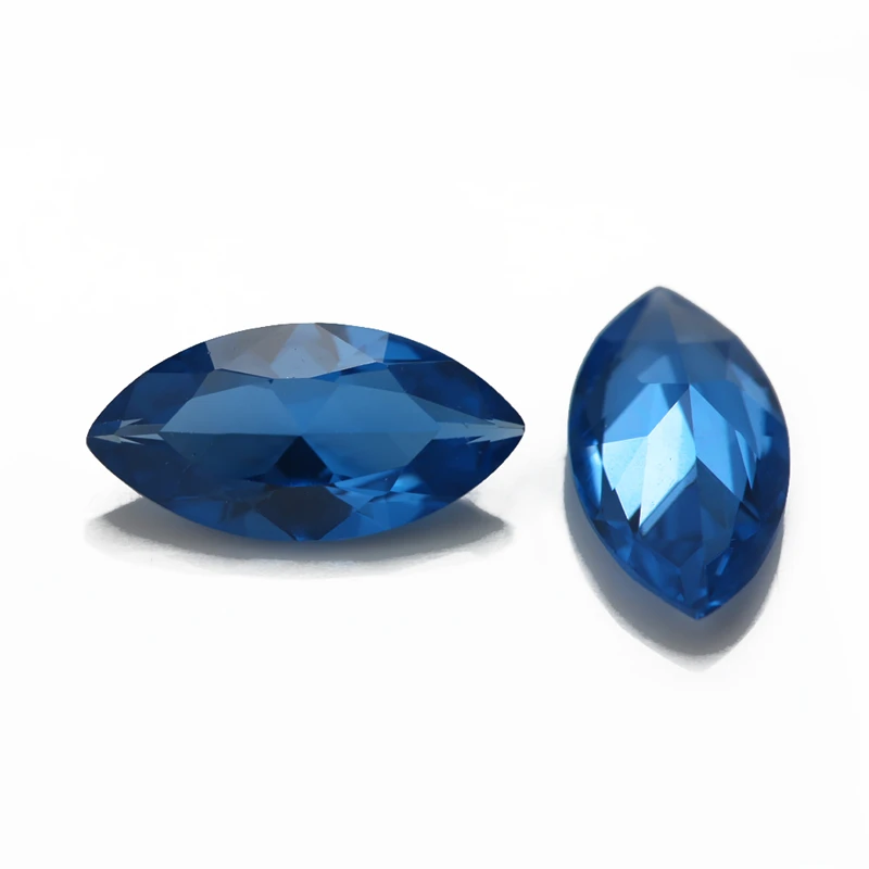 Size 3x6mm~8x16mm Marquise Shape Blue Synthetic Spinel Gems For Jewelry 113# 106# 109# 120# Color