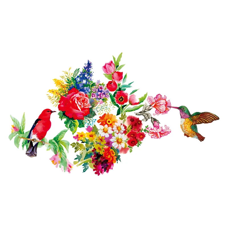 Three Ratels CC41 Brilliant spring flowers wall sticker art for home decoration