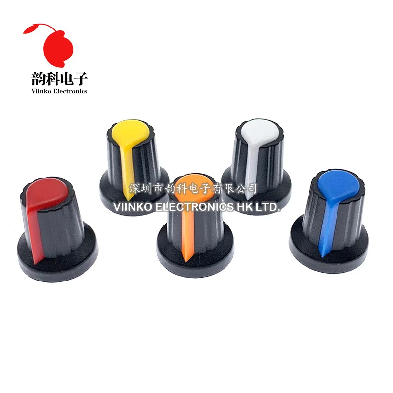 30pcs WH148 potentiometer knob cap Yellow Orange Blue White Red Green 15X17mm AG2 knob