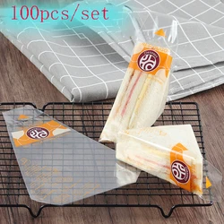 100pcs Sandwich Plastic Packaging Transparent Triangle Bags For Bread Butty Bags Birthday Party Decoration Treat