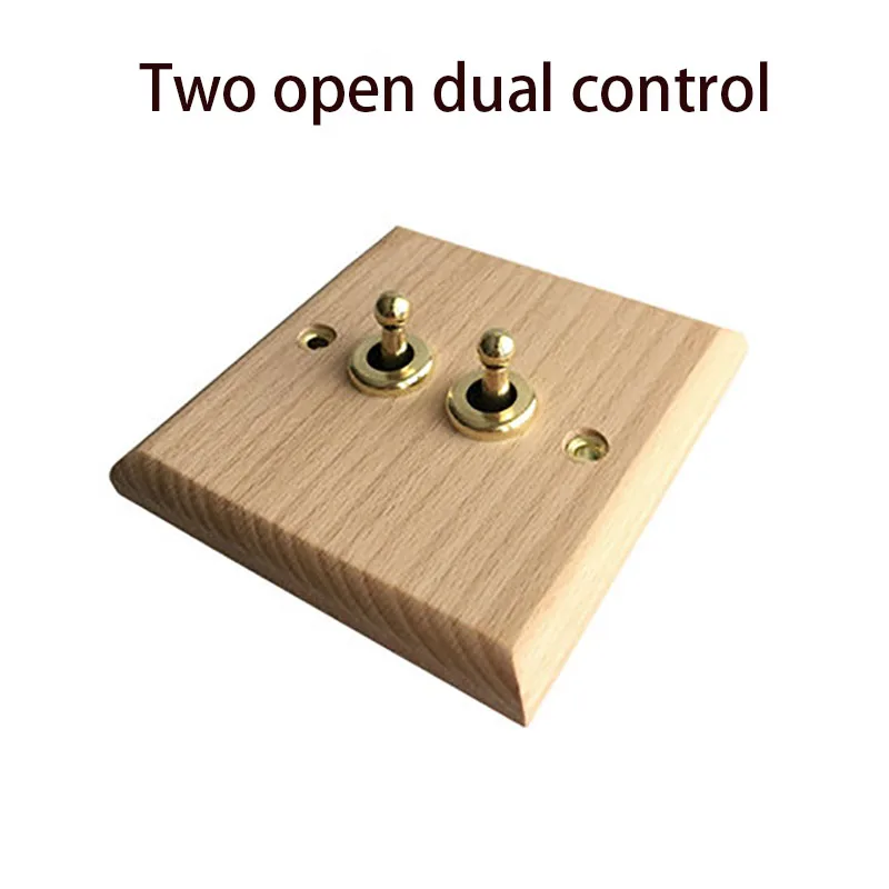 High quality 86 type Nordic minimalist style, solid wood panel, brass lever switch