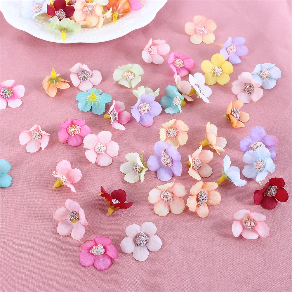 50/100Pcs Artificial Gerbera Silk Flower Head Home Decor DIY Garland Wedding Party Flower Wall Decoration Scrapbook Wreath Craft