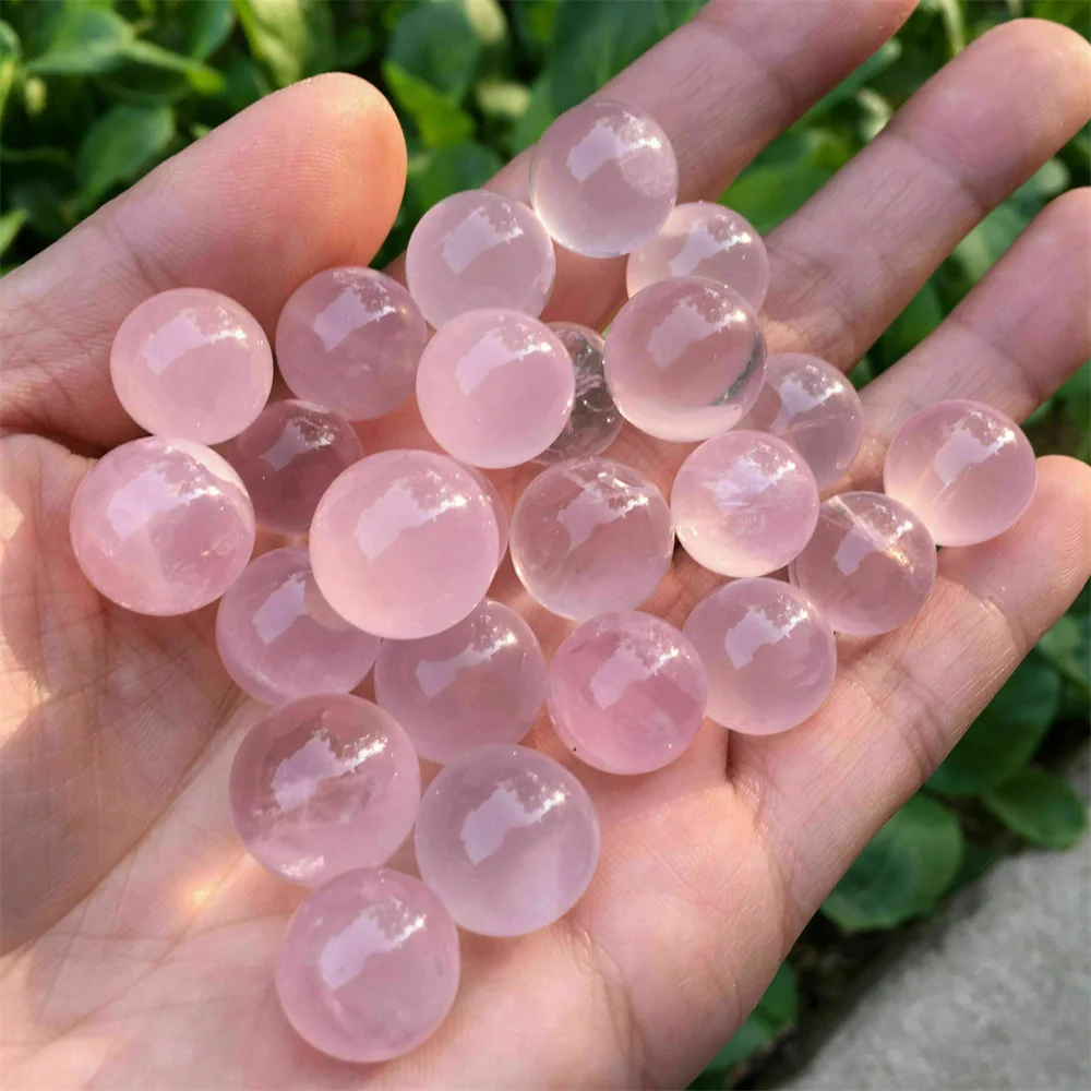 Natural Pink Rose Quartz Sphere Crystal Ball Reiki Healing Reiki Chakra Stone Ball Decor 1pcs