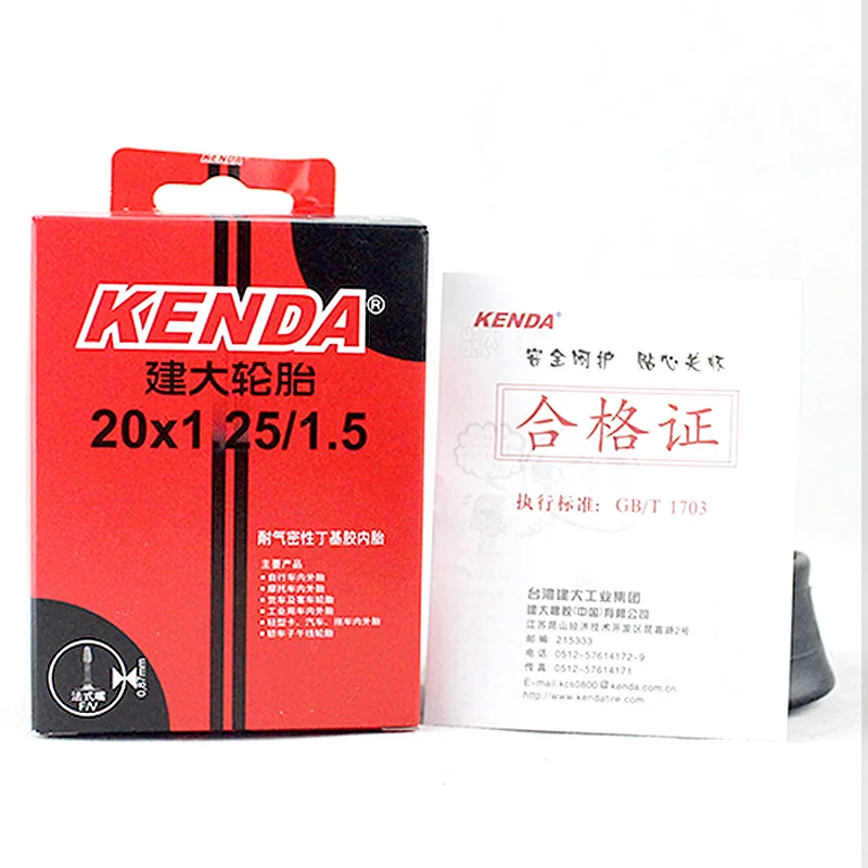 KENDA-cámara de aire de bicicleta de 20 pulgadas para BMX 20X1,25 1,5 1,75 1,95 406, válvula Presta Schrader 20X1 451, neumático de tubo de cámara