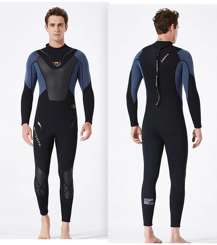 1PC Men's Full Body Wetsuit, 3mm Men Neoprene Long Sleeves Dive Suit - Perfect For Swimming/Scuba Diving/Snorkeling WA 107