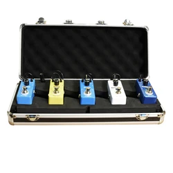 Rowin Capable Guitar Pedal Board, 5 Mini Pedals with Power Supply, Portable Case pedalboard Metal case For Rowin Pedals