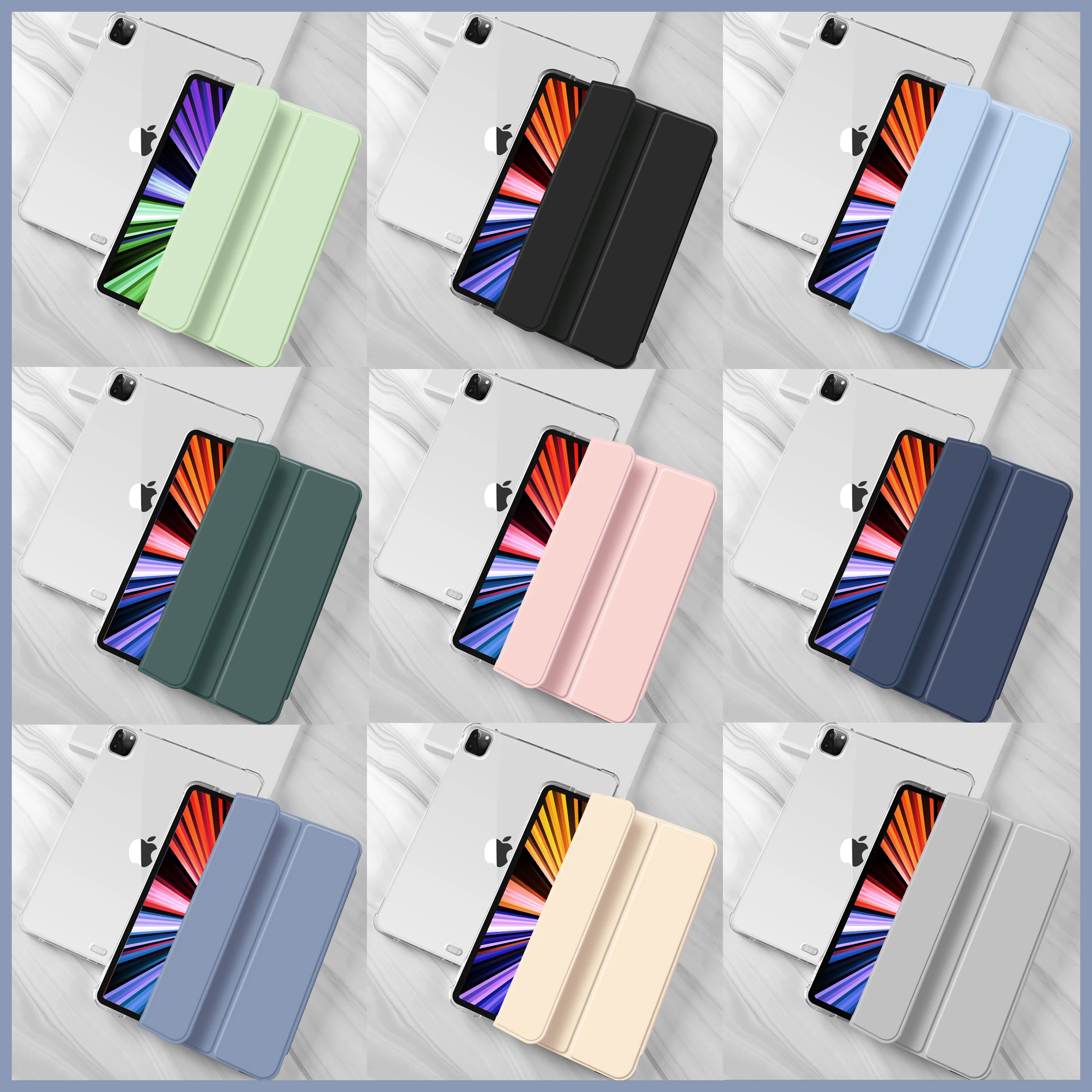 

For iPad Pro 11 2022 2021 M2 M1 Case Air 5 4 10.9 inch 10.2 7th 8th 9th Generation 2019 Air 3 10.5 shell 9.7 Inch 5th 6th Cover