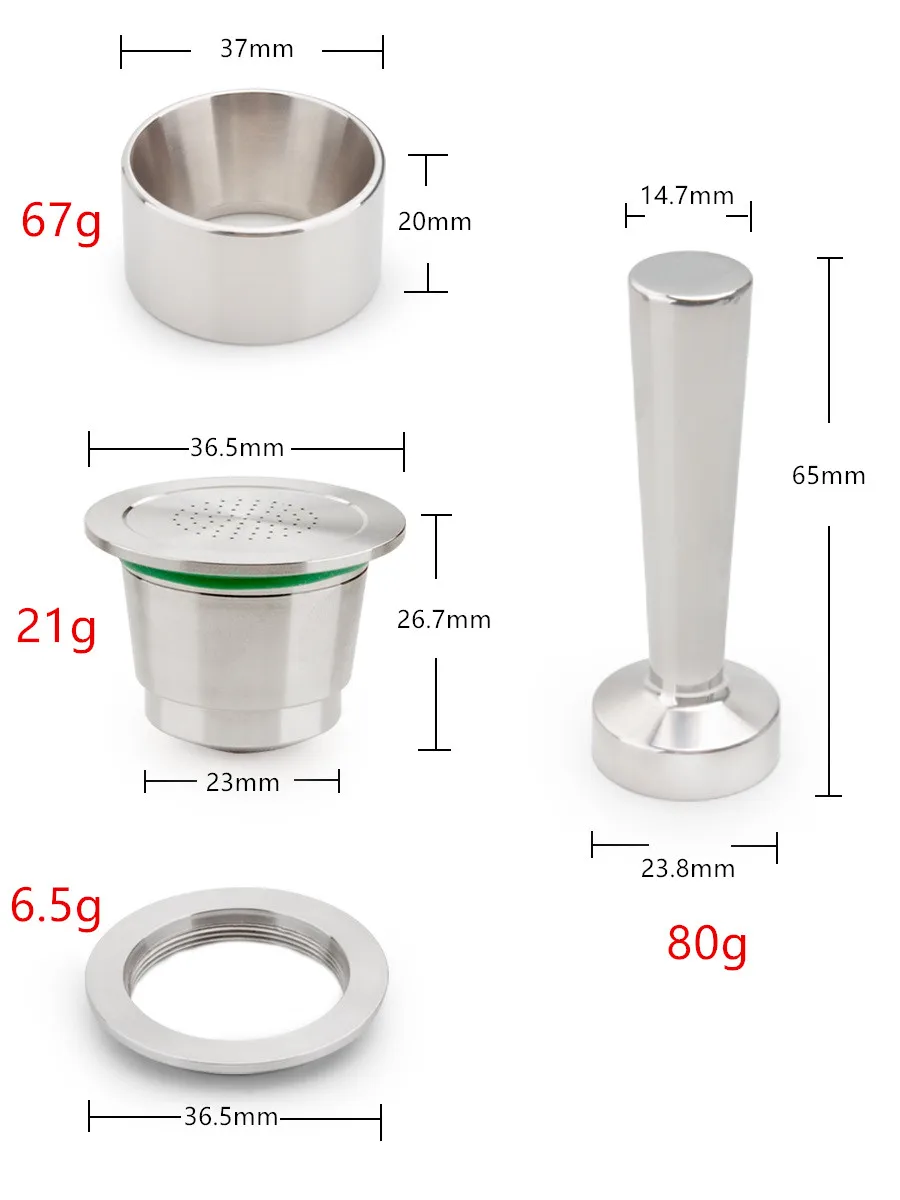 Two usages/Capsulone coffee capsule fit for nespresso machine refillable reusable 304 stainless steel pod cup/coffee filter