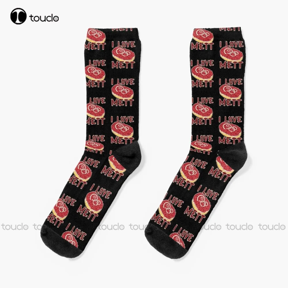 

New I Love Mett Socks American Flag Socks Personalized Custom Unisex Adult Socks Popularity Holiday Gifts Teen Socks