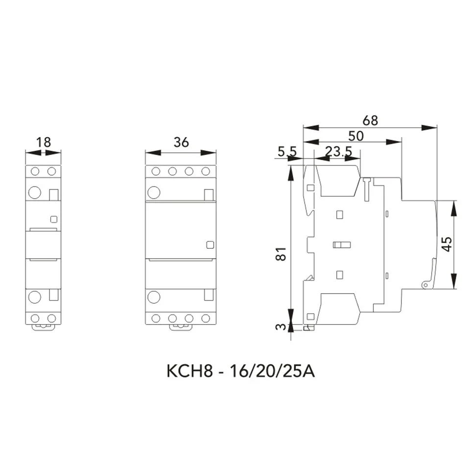 LKNDIZ Din السكك الحديدية المنزلية وحدات التيار المتناوب قواطع للمنزل الذكي فندق AC220V 2P 16A 20A 25A 2NC 2NO 1NO1NC 50/60Hz