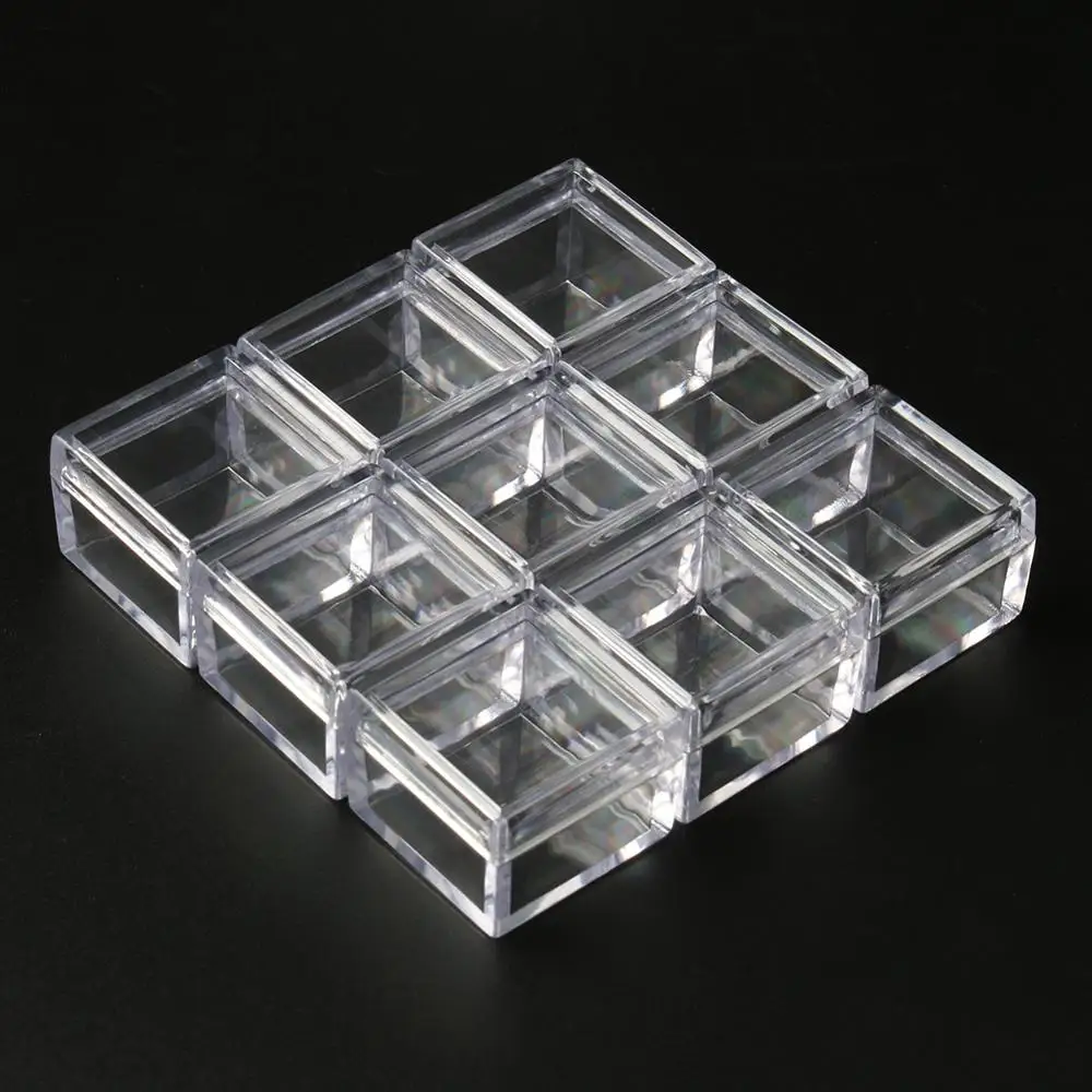 Transparent Plastic Jewelry Bead Storage Boxes Round Star Heart Container Jars Make Up Organizer Bead Gems Case 4pcs/lot