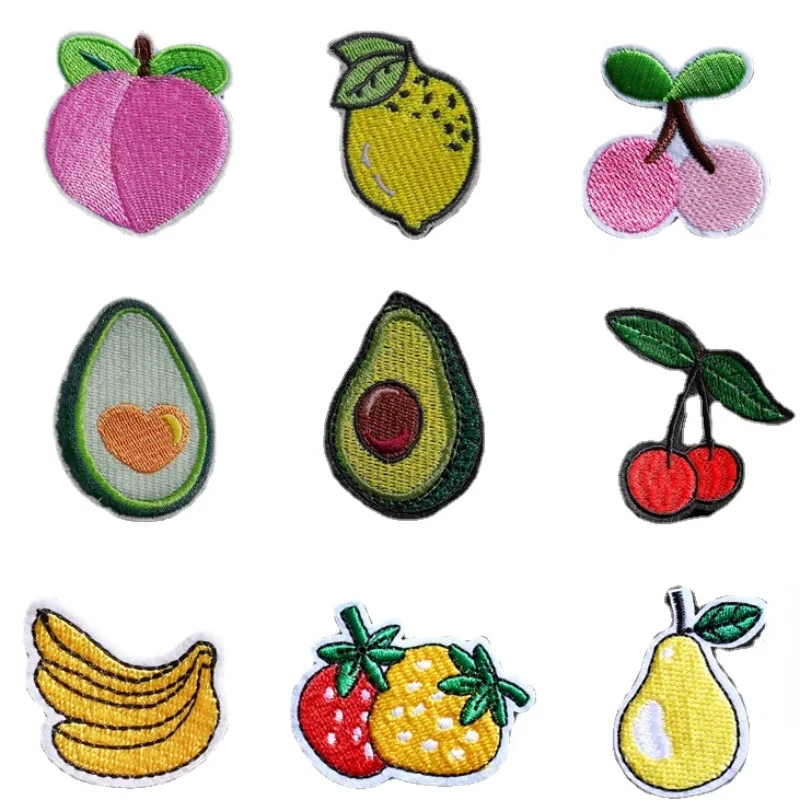 

Food Fruit Avocado, strawberry, watermelon, lemon, pineapple, orange, peach, banana, cherry embroidered patch DIY accessories