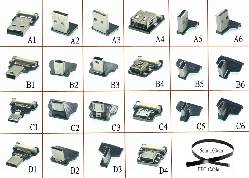 3A monitor FPV standardowe USB 2.0 męski na żeński FFC Super miękki Ultra cienki płaski FPC ładowanie AV wstążka data kabel micro usb type-c