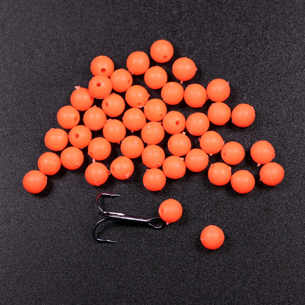 100PCS Oval Weiche Gummi Leuchtende Angeln Perlen Glow Sinking Perlen Für Drillinge Angeln Rigs Grün Rot Angeln Köder angelgerät – Detail 4