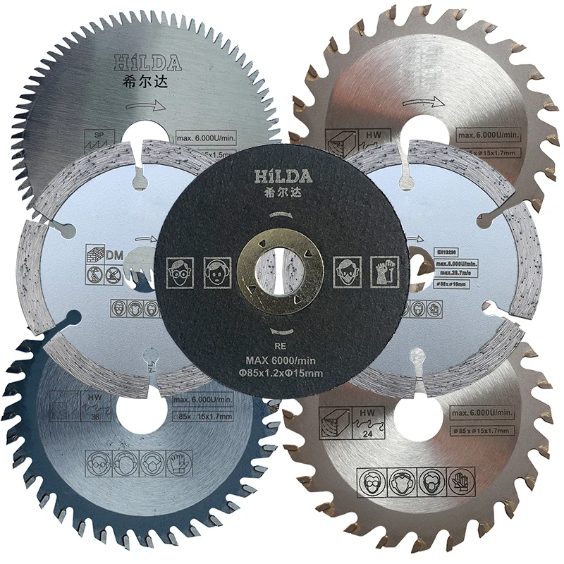 7Pcs/Lot 85x15mm,Extra Cutting Blades,Wheels,Discs For Home Decorate Mini Hand Multi Circular Saw Hilda,Power Tool Accessories.