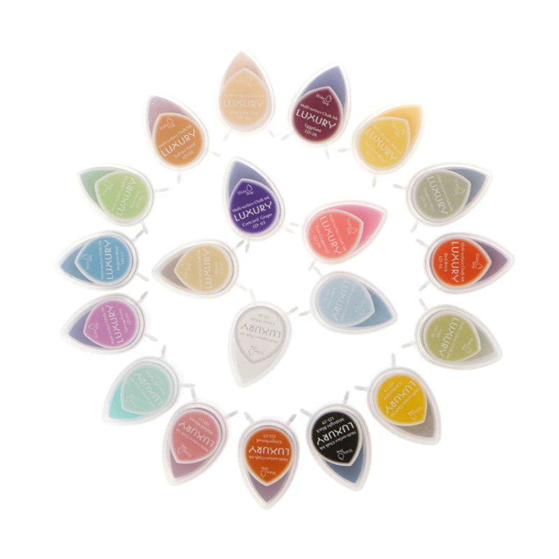 20CB Dew Drop Ink Pad Pigment Oil Based Multi Color DIY Stamps Paper Craft Fabric New