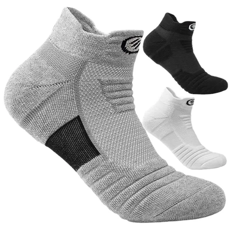 

3 pairs Mens Cotton Ankle Socks Breathable Cushioning Active Trainer Sports Professional Outdoor Running Sock Size 6-11