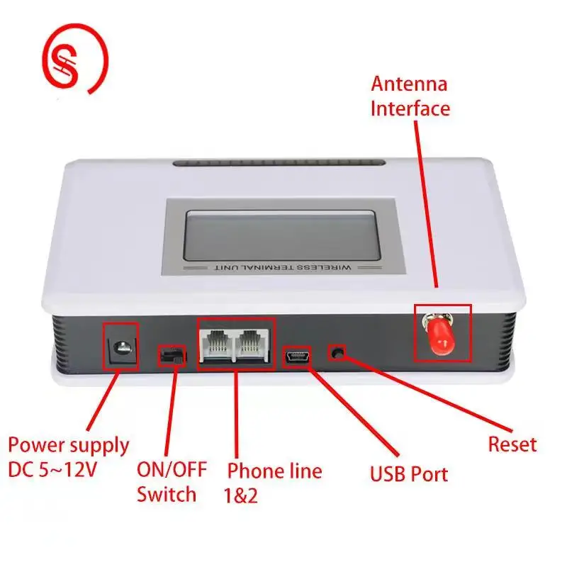 Terminal sem fio fixo 4g, gsm/umts/gprs/edge, telefone conectável/equipamento de gravação, sistema de alarme de apoio, com tela