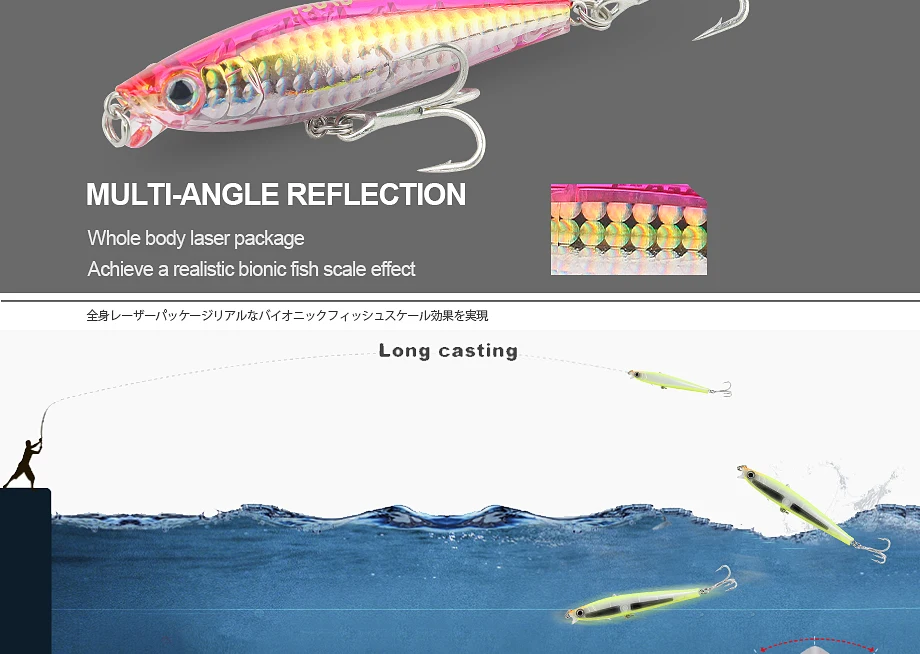 FJORD 85mm 20g Platinen Wobbler Shad Unterwasser Angeln Locken Bleistift Bass Künstliche Köder Für Tucuna Meer Gefälschte Köder salzwasser – Detail 6