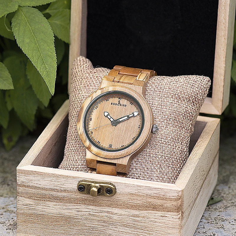 montre homme BOBO BIRD Wooden Handmade Watches for Men Top Brand Luxury Quartz Wristwatch Man Clock LOGO Engraving Dropshipping