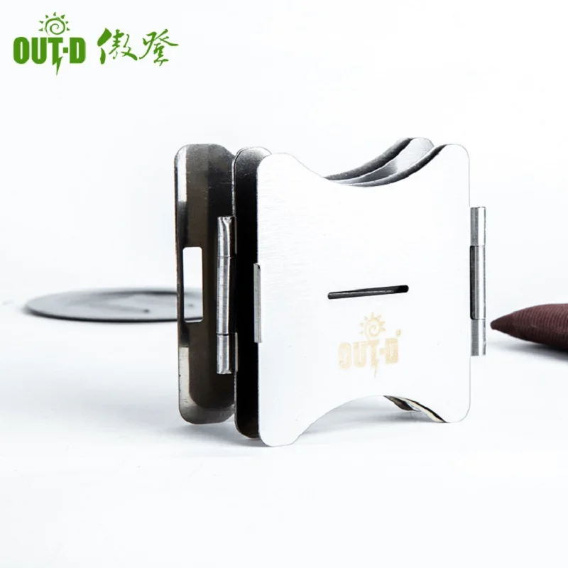 Out-D Folding Stove Stand for Camping Picnic Cooker Frame Portable Solid Alcohol Stove Rack Stove Accessories B-15