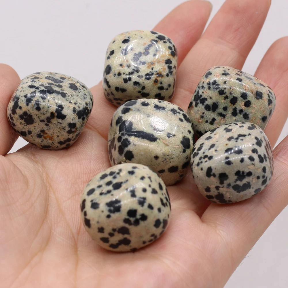 20-30mm Natural Gemstones Dalmatian Jasper Tumbled Stone Ornament Mineral Energy Specimen Aquarium Fish Tank Home Decor