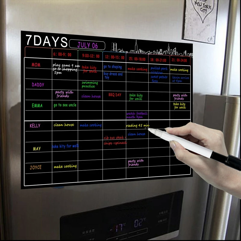 Magnetic Dry Erase Calendar Set 16X12 Inch Whiteboard Weekly Planner A3 White Board Refrigerator Sticker Fridge Kitchen
