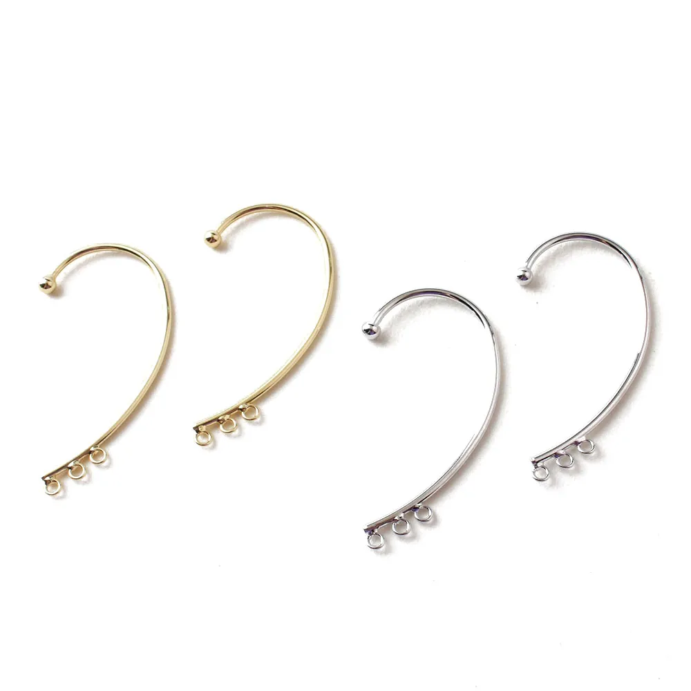 4 sztuk 18K Gold Plated perforowane zaczep na ucho kolczyki Diy Charms komponenty do biżuterii akcesoria do rękodzieła akcesoria