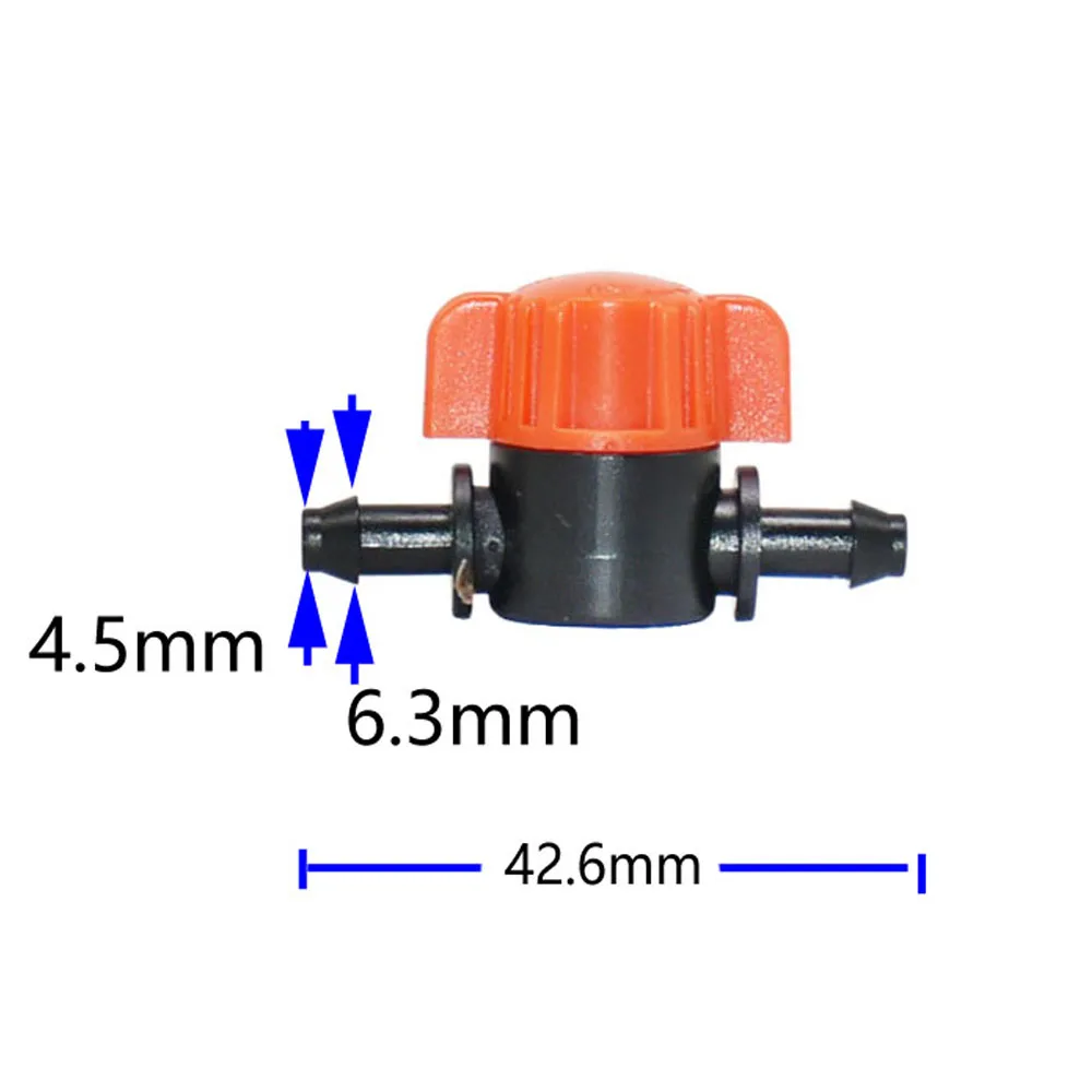 10 sztuk 4/7 wąż Mini zawór 4mm kran ogrodowy fajka wodna 6mm do 1I4 Barb zawór wody nawadniania kropelkowego armatura