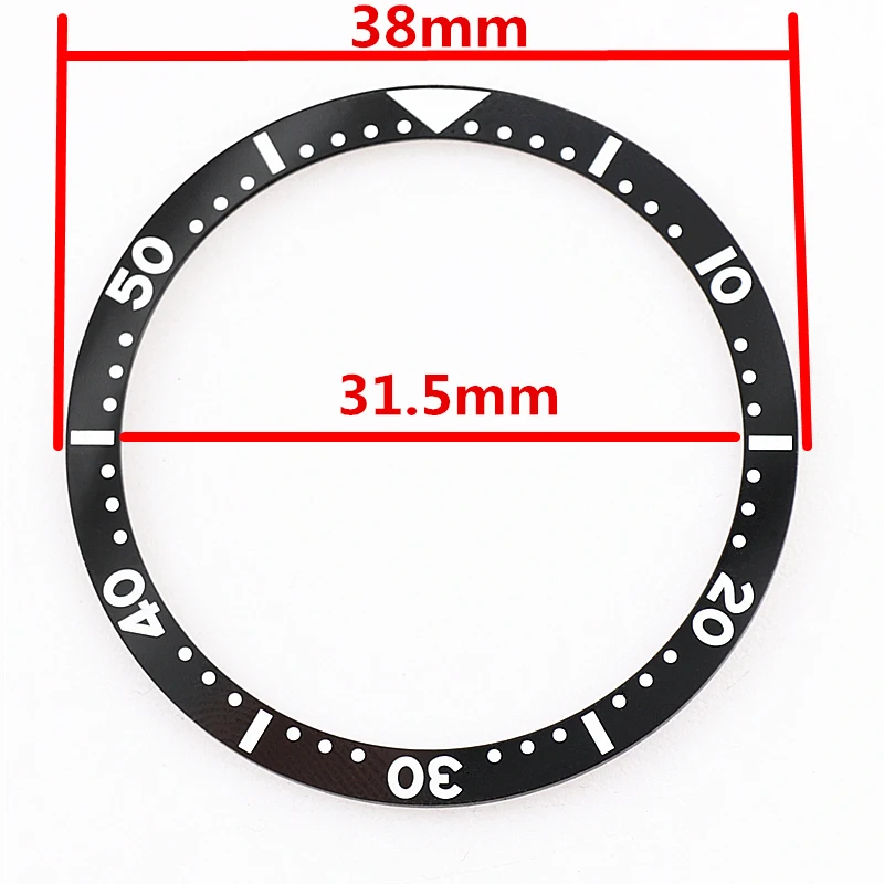 Flat black Ceramic Bezel Insert 38*31.5mm MOD For Seiko brand SKX007 SKX011 Divers SUB Replacement of watch parts ring