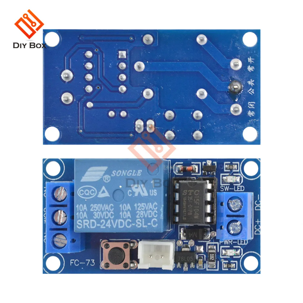 DC 5V 12V 24V 1-Channel Latching Relay Module with Touch Bistable Switch MCU Control One Channel Relay