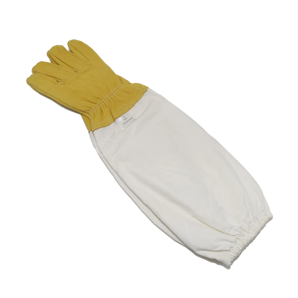Sheepskin/Linen Beekeeping Gloves Tool Anti-bee Anti-sting Long Sleeves Ventilated Apiculture Beekeeper Bee Keeping 1Pair