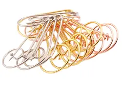 10 PCS Craft Safety Pins Silver/Rose Gold/Gold Safety Pin Brooch Stitch Markers Safety Pins Loops Charms Jewelry Tag Fasteners