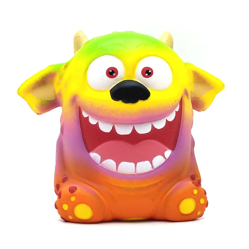 Squishies-juguetes de dibujos animados coloridos para niños y niñas, Demon Squishy, Slow Rising Squeeze Toys, Halloween Cute Big Ear Doll, Gift,