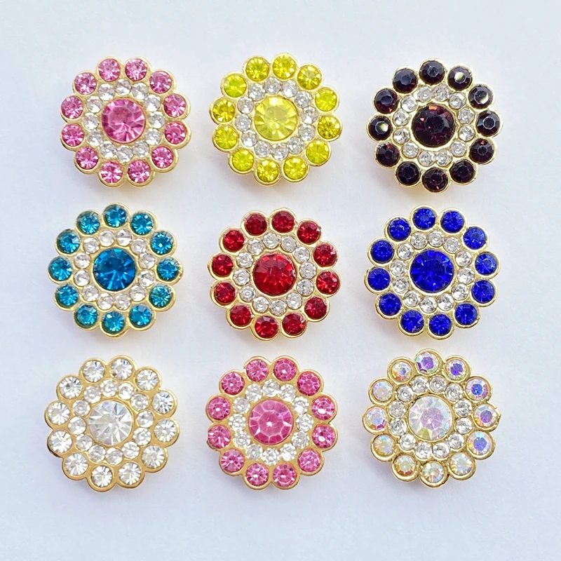 30/50pcs Shiny beads 13mm Multicolor round Rhinestone Bezel For Scrapbook Cards Decoration DIY Jewelry Crafts Loose Beads F27