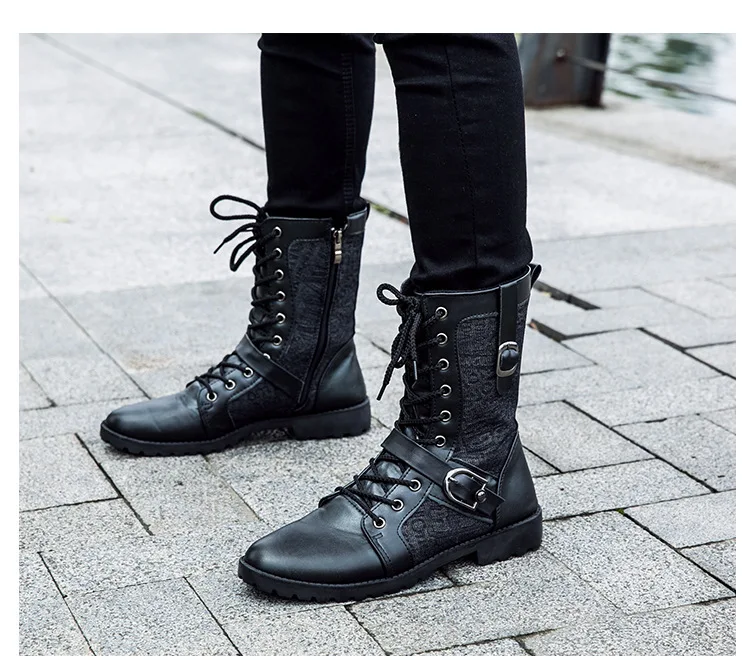 

2019 Autumn NEW Men Boots Big Size 38-47 Vintage Brogue College Style Men Shoes Casual Fashion Lace-up Warm Boots For Man Brown