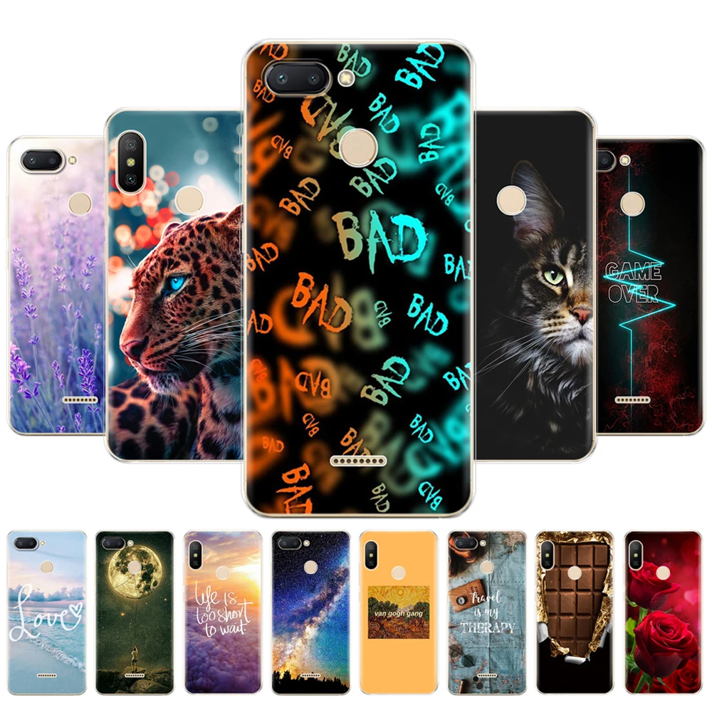 For xiaomi Redmi 6 Pro Case Full Protection Soft tpu Back Cover Phone Cases For xiaomi Redmi 6 bumper Coque animal tiger