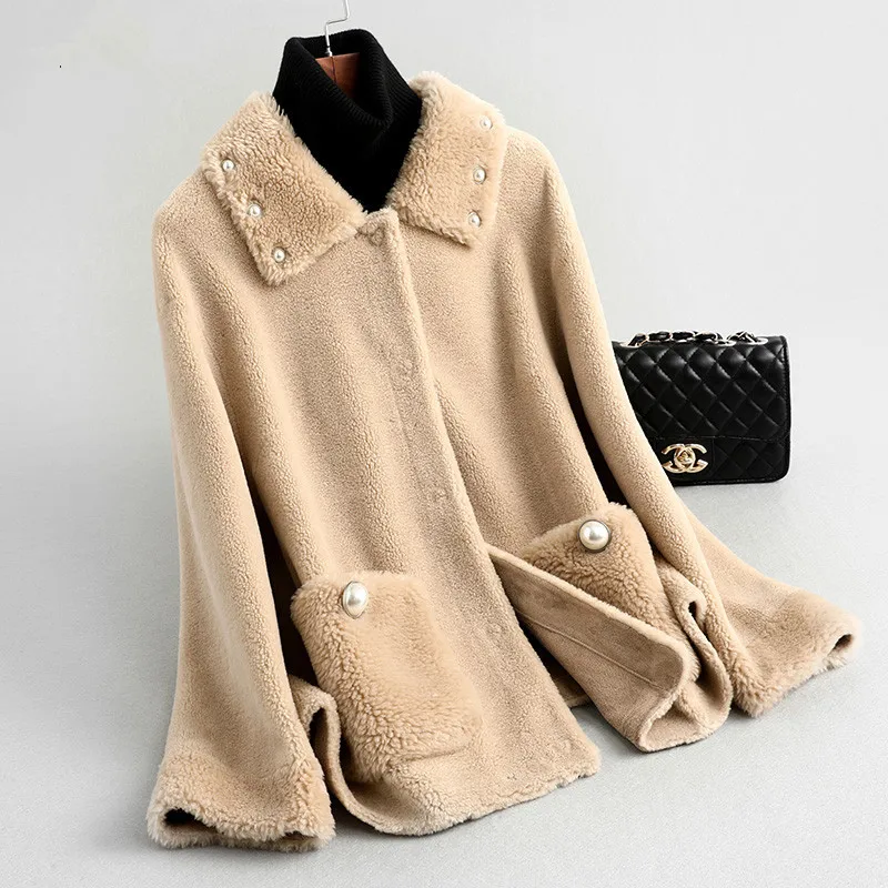 

Sheep Shearling Fur Korean Jacket Real Fur Coat 2020 Autumn Winter Jacket Women real Wool Coats Chaqueta Mujer MY3507