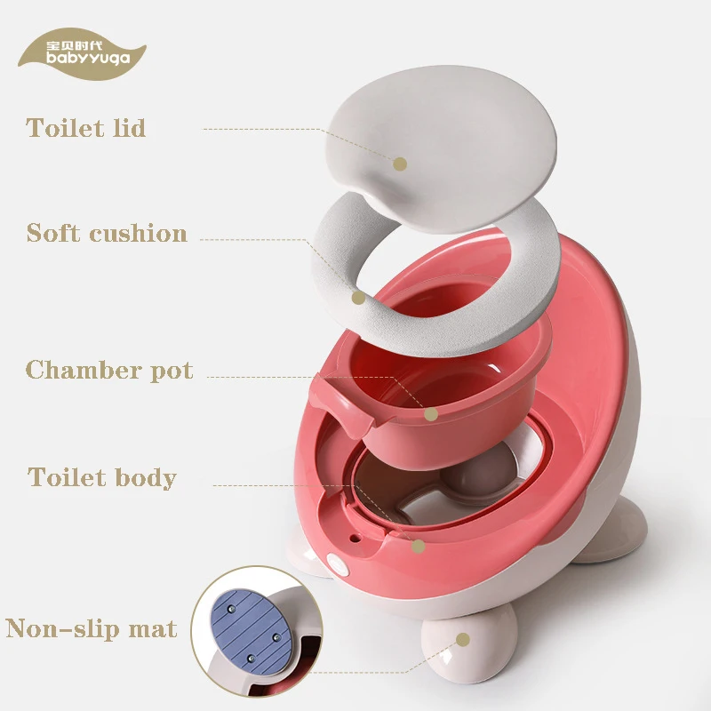 Portable Baby Travel Potty Baby Toilet Toddler Potty Training Seat Kids Anti-Slip Potty Children\'s Chamber Pot with Soft Cushion