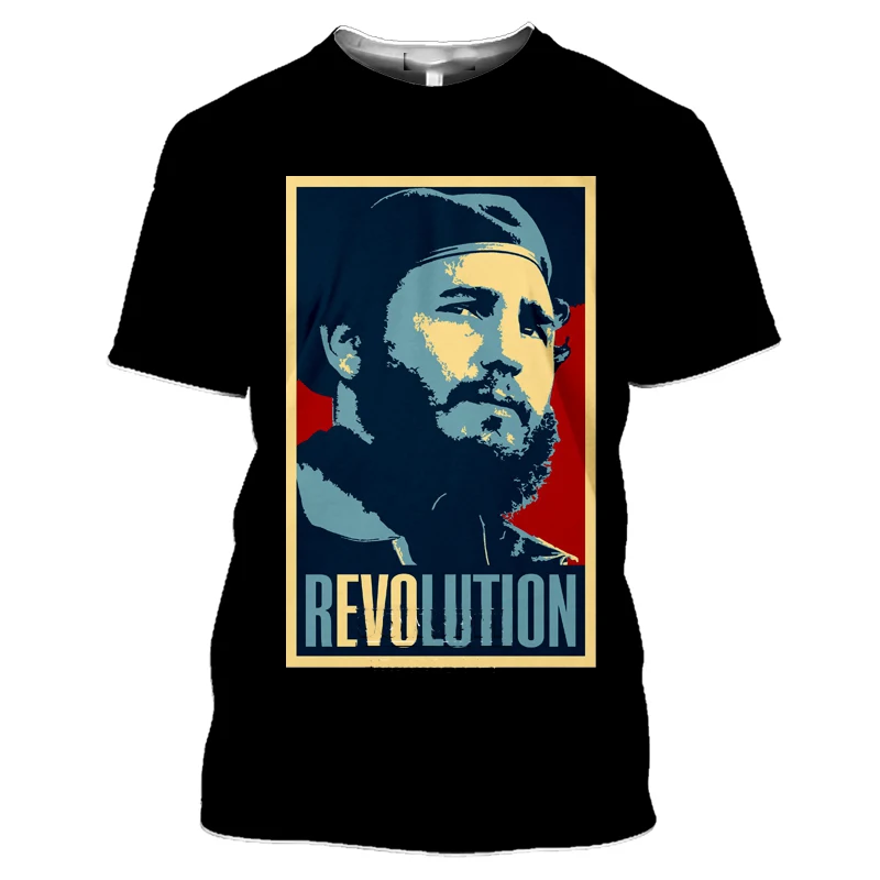 Cuba Fidel Castro Che Guevara Men\'s T-shirt 3D Print Women Summer Short Sleeve O-neck Casual Harajuku Hip Hop Shirt Tees