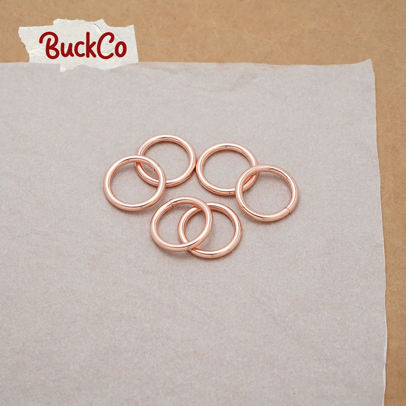 Metal plated non-Welded 25mm rose gold O Rings adjustable ring clip buckles Hooks for handbag back high quality OR25RG