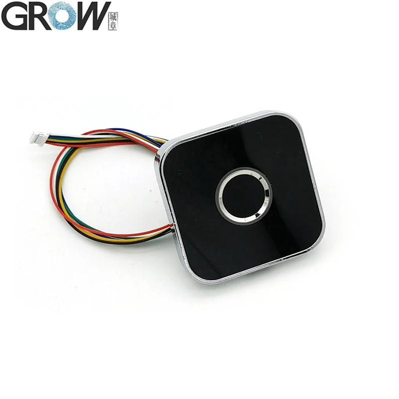GROW Zinc Alloy Round Ring LED Control R502-AW DC3.3V Capacitive Fingerprint Module Sensor Scanner