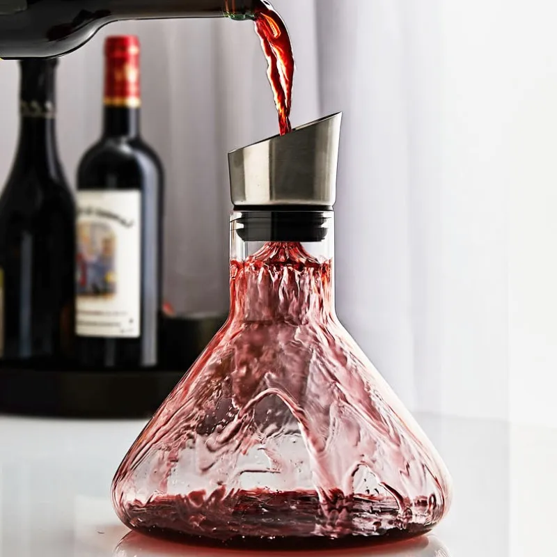 

Wine Decanter Crystal 100% Hand Blown Wine Carafe for Red Wines Brilliant Decanter with Stainless Steel Aerator wine decanter