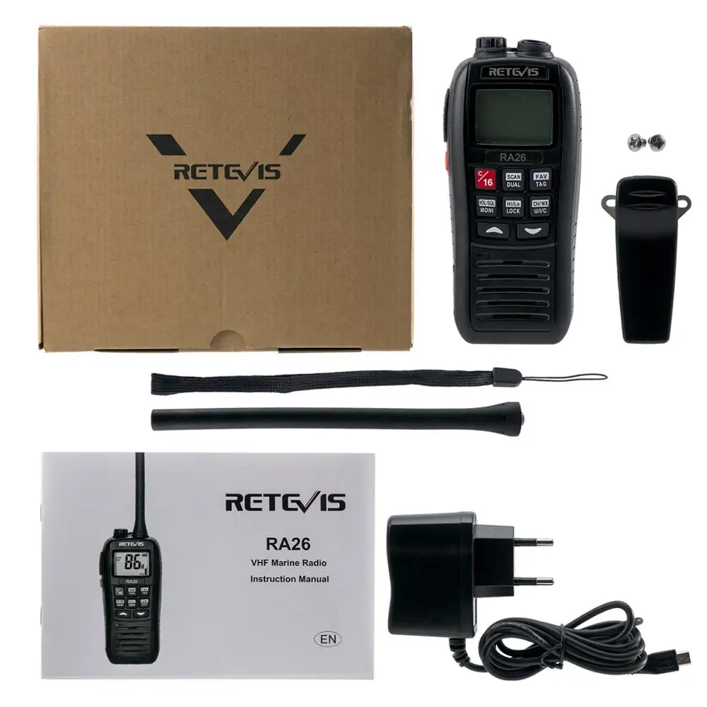 Imagem -06 - Retevis-rádio Marítimo Vhf Portátil Walkie Talkie Flutuante Ip67 à Prova Dágua Vibração 5w Drenagem de Água Longo Alcance Ra26