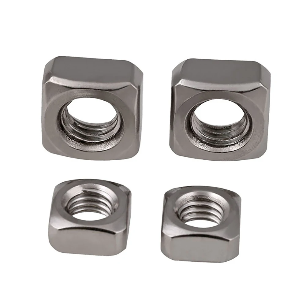 Yiqianyuan SUS316 Stainless Steel Square Nuts Assorted Pack M3 M4 M5 M6 M8 M10 M12 for Hardware And Machinery
