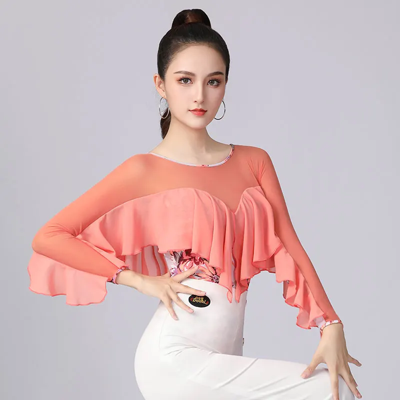 Excellent Quality Latin Dance Top Female Sexy Performance Dancing Shirt Ballroom Cha Cha Samba Practice Dance Clothes