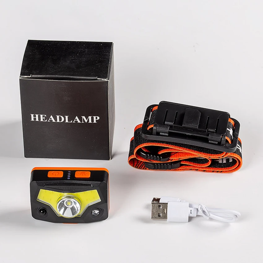 Headlamp Flashlight - Super Bright, Lightweight Head Lamp with XPG + COB Beads, Comfortable Headband, Headlight with Hook